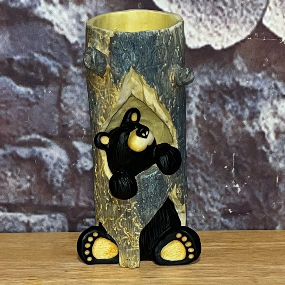 Vintage Bear Foots Sparky Candle Holder Figure by Jeff Fleming Big Sky Carvers